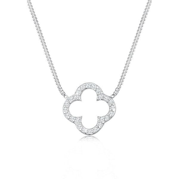 NKlaus Damen Kettenanhänger Kleeblatt Aus 925 Silber – 12x12 Mm, 2,04 G, Mit 4 Mm Öse