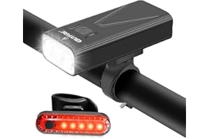 EBUYFIRE Ensemble Lumière Vélo Rechargeable USB, Phare de Vélo Super Lumineux avec Feu Arrière, 5200mAh Feux Avant de Vélo à Affichage numérique LED étanche IPX5 pour Tous Les vélos