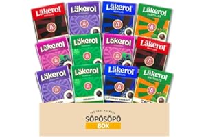 ‎SÖPÖSÖPÖ Lakerol Läkerol Sugar Free Pastilles 6 Flavours: Two 0.8 oz Packs Each in a SOPOSOPO Box (Total 12 Pieces) SÖPÖSÖPÖPÖ Box