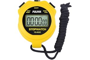 Digital Stopwatch Timer Only Stopwatch Mode, ON/OFF No Bell No Whistle Silent Basic Operation Children Friendly, PULIVIA Sport Stop watch for Coaches Kids Swimming Running, Yellow