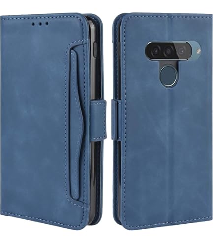 HualuBro Retro Leder-Klapphülle Für LG G8S ThinQ – Stoßfest Mit Kartenfächern & Ständerfunktion, Schwarz
