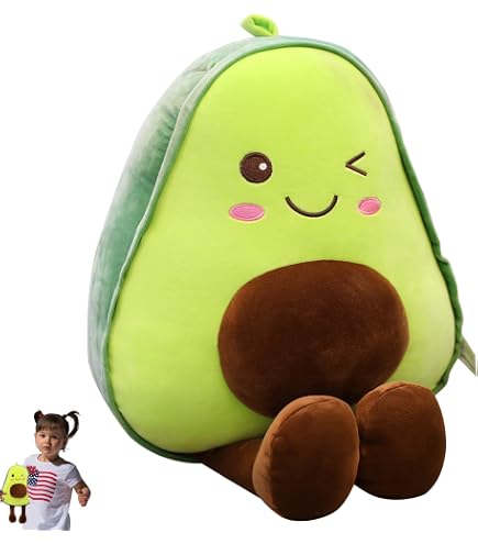 Basic Fun Mr Funky Avocado 03603 - Peluche a forma di avocado, include capelli blu, baffi e occhiali da sole, regalo perfetto per ragazze e ragazzi, 38 cm, dai 3 anni in