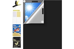Fuloon Blackout Blinds - Stick On, Portable & Lightweight, Magic Stickers (300 * 145 cm, Black)