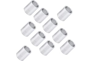 LES-THERESA 10 pezzi Distanziali in Alluminio, OD 10mm, ID 8mm,Distanziatori in Lega di Alluminio, Rotondi da Distanziatori in Metallo Non Filettati Raccordi di Distanziatori, Altezza 12mm