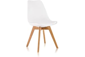 DEULINE® Esszimmerstühle Essstühle Esszimmerstuhl SGS Massivholz Polsterstuhl Stühle Oslo Weiss 521247