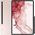 Samsung Galaxy Tab S8+ Plus w/Low Latency S-Pen (128GB, 8GB) 12.4’’ 120Hz AMOLED, Snapdragon 8 (4nm), All Day Battery, Android 12 Wi-Fi Tablet SM-X800 US Model (w/Fast 25W Charging Cube, Pink Gold)