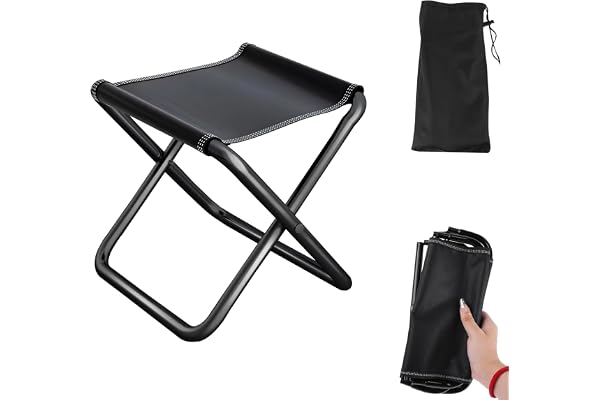Vastsea Bärbar hopfällbar pall, campingpall, för utomhusaktiviteter, camping fiske grillning, 28 x 25 x 26 cm