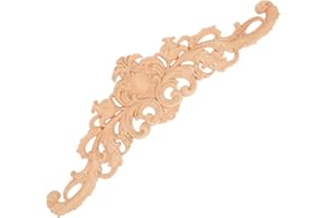 VOSAREA Décoratifs en Bois Longs sculptés Onlay Applique Meubles Coins Ornement Home Door Bed Decor (30 x 8 cm)