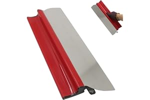 UNISOPH Drywall Skimming Blade, 40cm High Grade Smoothing Spatula with Z-Shaped Handle, Semi Flexible Speed Skim Wall Plastering Tools for Cement and Concrete Wall-Board Wall Plastering Tools（red）