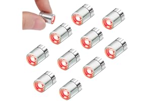 YUYWWAN 10 Piezas Mini Luz Led, Luces Led Pequeñas con Pilas, Luz Casa de Muñecas, Mini Luces Led Adhesiva para Decoración de Fiestas, Vitrinas, Manualidades, Casas de Muñecas Iluminación (Rojo)
