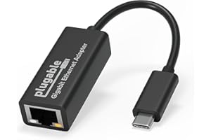 Plugable USB C Ethernet Adapter, Fast and Reliable Gigabit Connection, Compatible with Windows 11, 10, 8.1, 7, Linux, Chrome OS, Dell XPS, HP, Lenovo