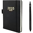2025 Diary A5 Page a Day, 400 Pages Soft Cover Diary 2025 with Pen, A5 Week to View from Jan to Dec, Daily Planner for School Academic Diary(Black)
