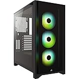 Corsair Icue 4000X Rgb Case Atx Mid-Tower Con Pannello Laterale Ed Anteriore In Vetro Temperato, Tre Ventole Da 120 Mm Inclus