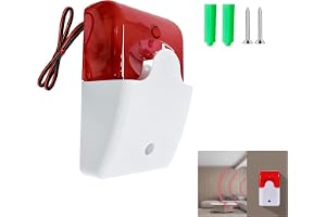 220 V yttre larm med blinkande rött ljus och ljud, 110 dB justerbart 220 V larm siren för säkerhetsvarningsenheter på offentliga platser och nödsituationer