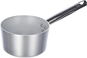 BALDASSARE AGNELLI Pentole Agnelli Linea Alluminio 3 mm Professionale Casseruola Alta con Manico Inox, Argento, 14 cm