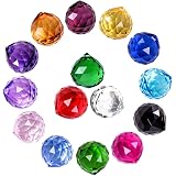 MerryNine Mixed Colorful Crystal Ball Prism with Drilled Hole Suncatcher Rainbow Pendants Maker, Hanging Crystals Prisms for 