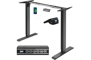 WOLTU Marco de Mesa Elevable, Estructura de Escritorio Elevable Eléctrico, Escritorio Regulable en Altura Ergonomica, Entre 72-120 cm, con Función de Memoria y Proteccion Anticolision, Gris