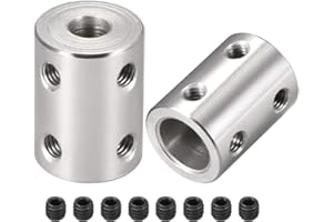 sourcing map 2 Stück 6mm bis 10mm Bohrung Starre Kupplungsschraube L22XD16 Edelstahl Wellenkupplungsverbinder Motorzubehör