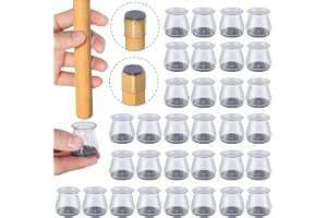 GICUNK 32 st Stolsbensskydd med Filt (Fit: 23-32.9mm) | Transparent Silikonstolsbensskydd, Filtglidar för Stolar, Små Stolsbe