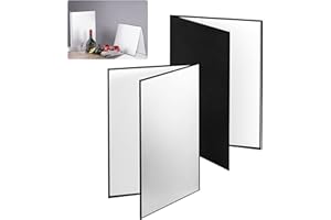 Selens Reflektor Cardboard 3 w 1, do fotografii i żywności, 29,7 x 42 cm, A3, składany dyfuzor światła, 2 sztuki, do fotografii, jedzenia, fotografowania, kolor srebrny/biały/czarny