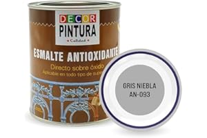 RC ocio Pintura antioxidante exterior para metal minio Pinturas esmalte antioxido para galvanizado, hierro, forja, barandilla, chapa para interiores y exteriores - Lata 750ml(Gris Niebla)