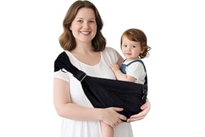 JOYNCLEON Plus Size Tragesling bis 25kg Babytrage & Seitentrage Erweiterbar verstellbar für größere Kinder, atmungsaktiv & rutschfest, ASTM zertifiziert Inkl. Baby Hüfttrag & Tragetuch Funktion(Plus-Schwarz)