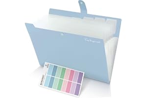 KONVINIT Cartella Portadocumenti a4 - Porta Documenti a4 Organizer Documenti Cartelle Soffietto Portadocumenti Espandibile Chiusura con Bottone con 8 Tasche