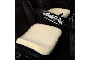 MIGIFTDY Sitzkissen Auto, Autositzschoner mit Fell Faux Lammfell Schaffell Auto Vordersitze Sitzauflage Auto-Sitzbezug Lammfell für Autositz, Bürostuhl und Alle Stühle