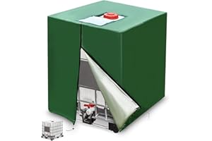 KIEYEENO Bache Cuve 1000l, Couvercle de réservoir IBC 1000L, Couvercle de Réservoir IBC avec Fermeture éclair, Bâche Facile à Installer Coupe-Vent et Résistant aux UV pour Réservoir IBC 1000 L (Green)