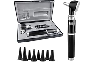 Scian Otoscopio Medico Professionale,Ingrandimento 3X, Strumento Diagnostico Di Cura Dell'orecchio Con Custodia Di Plastica Dura - Forniture Mediche Per Infermiere, Veterinario, Adulti (HS-OT10L)