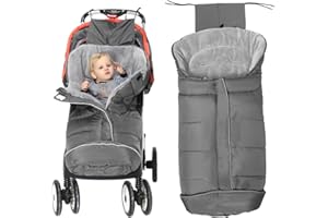 Fairy Bady Babyfußsack Baby Fußsack Winter-Fußsack für Kinderwagen Universal Fußsack für Babyschale Fußsack mit Reißverschluss und Kordelzug（Grau）