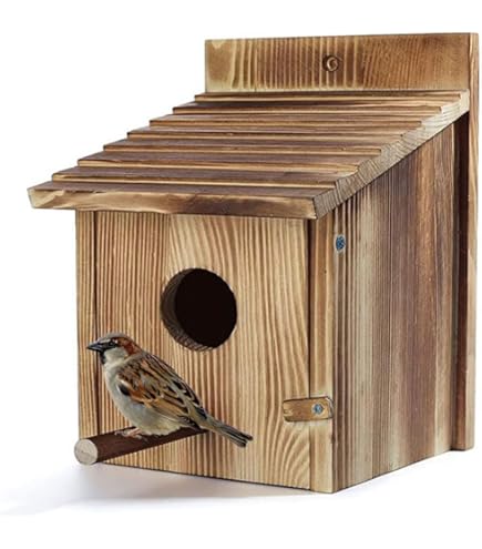 MIXUMON Large Bird Houses For Outside - 6 Separate Rooms For 6 Bird Families With Back Doors
