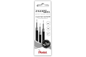 Pentel EnerGel LRN5 påfyllningspatron för 0,5 mm gelpenna, svart (3 stycken)
