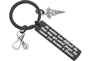 ENSIANTH Doctor Gift Doctor Keychain Caduceus Charm Medical Doctor Jewelry Gifts for Graduation Birthday Christmas
