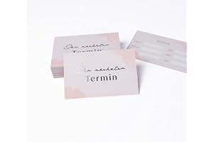 ‎MEYER-WAGENFELD 100 Terminkarten mit Silberprägung | für Kosmetikstudio, Friseur, Nagelstudio, Praxis | 3 Termine | Design: Rosy Clouds 2