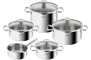 Tefal Duetto Zestaw Garnków, Srebrny, 9 Elementów