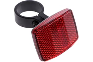 Rtengtunn Bicicleta Bicicleta Manillar Reflector Reflectante Delantero Trasero Luz de Advertencia Lente de Seguridad - Rojo