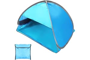 SHANKAM Mini Kopfzelt,Pop Up Zelt Mini, Mini Kopfzelt, Pop Up Zelt Sonnenschutz, Strandmuschel Pop Up Hund, Mini Strandzelt, Ideal für Strandcamping und Outdoor-Aktivitäten (Himmelblau)