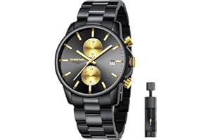 Affute Orologi da uomo in acciaio inox e metallo, stile casual, impermeabile, cronografo al quarzo, data automatica, lancette colorate…