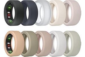 MAKCPOIMER RingConn Gen 2 – Lot de 10 coques de protection en silicone élastique pour entraînement de l'air RingConn Gen 2 pour homme et femme (toutes les 10 couleurs-5, S (7/8/9/10/11))