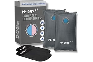 M-Dry 2 Car Dehumidifier Bag- Reusable Moisture Absorber | Sleek Grey Design | Prevents Damp, Condensation, Mould & Odour | Eco- Friendly | Leakproof | Home, Kitchen, Cupboard & Interior.