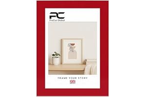 PROCUT GLOBAL LTD Procut Global 8X6 Red Picture Frames - Modern Wooden Photo Frame with Shatterproof Perspex for Wall or Tabletop - Perfect for Posters, Certificates, Prints - Sizes & Colors Available