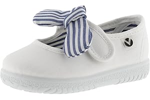 victoria Merceditas Unisex Ojalá Lona & Tira Adherente & Lazo Rayas 105110 para Niños