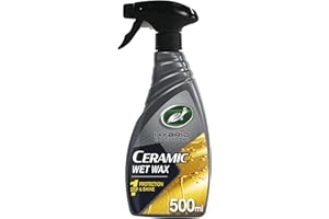 Turtle Wax Hybrid Solutions Ceramic Wet Wax, Spray on Car Wax for 1-Step High Gloss Shine and Ceramic Coating Protection for Paint, Wheels,Glass and More, Extreme Water Beading, 500 ml