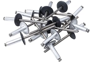 S-POLYTEC Hochwertige Fassadennieten Ø 5mm x 14, 16, 18mm, Blindnieten, Dichtnieten, Zugnieten in verschiedenen Farben und Längen MADE IN GERMANY (50, Ø 5mm x 18mm, Anthrazit (RAL 7016))