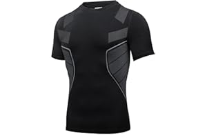 AMZSPORT Maglie Compressione Uomo Maglietta Manica Corta Maglia Palestra da Asciugatura Rapida