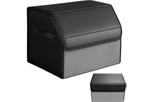 Chingcoo Auto Kofferraum Organizer,38×32×29 cm Auto Tasche Kofferraum mit Deckel, Zusammenklappbarer Kofferraumtasche mit Magnetschnalle, Aufbewahrungsbox mit Griffen