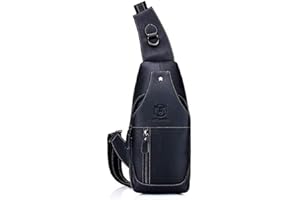 Xieben Leather Sling Bag for Men Outdoor Travel Sports Chest Bag Hiking Camping Casyak Crossbody Shoulder Pack Day Pack Backpack Pouch Purse