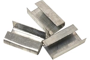 Globe Packaging 12mm x 25mm Metal Semi Open Strapping Seals (Pack of 1,000) - for 12mm Polypropylene Hand Strapping - Galvanised Steel Seals for Secure Carton Packing and Pallet Loads