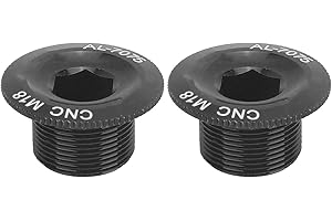 Pwshymi 2 Pièces M18 Couvercle de Manivelle de Vélo Bouchon à Vis étanche à la Poussière Pièces en Alliage D'aluminium étanche pour Pédalier Intégré Creux Prowheel(M18 Noir)